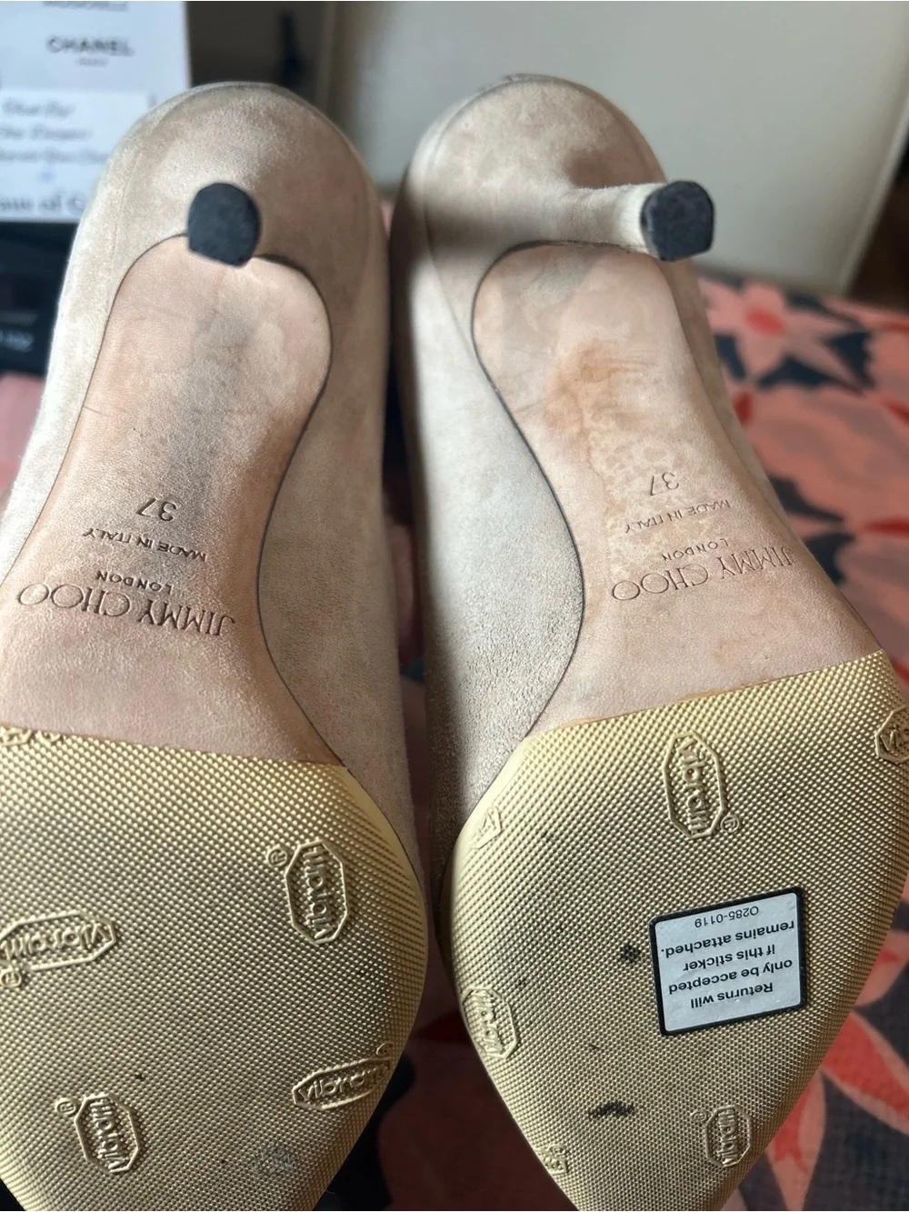 Jimmy Choo Women's Nude Suede Pointed-Toe Pump | Size 7 | EU 37